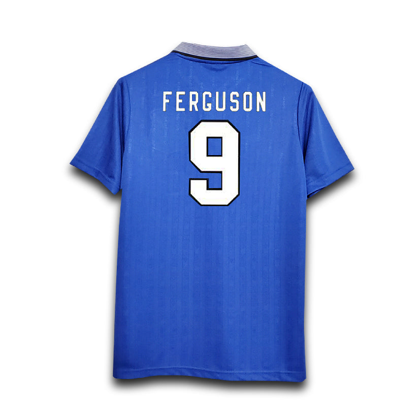 Blue Everton sports jersey with 'Ferguson' and number '9' on a white background