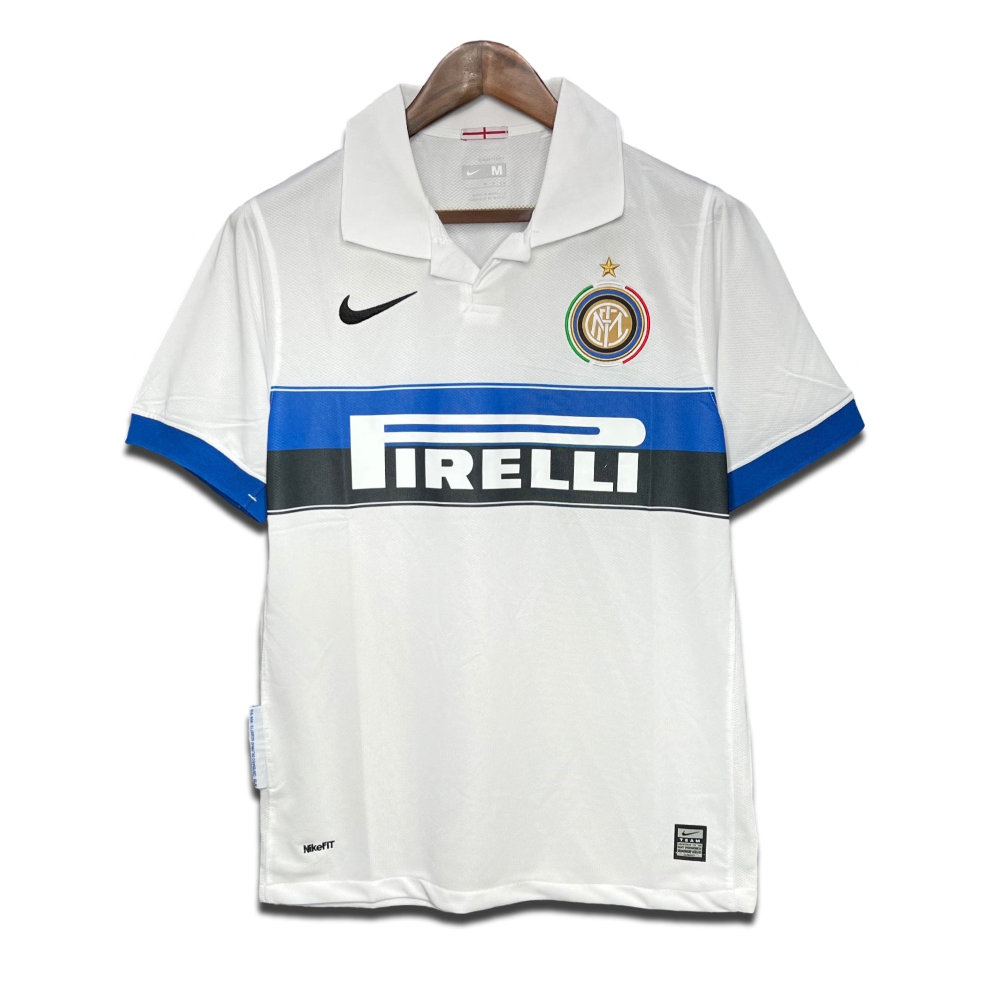 Inter Milan 2009/10 white away football shirt – retro kit from treble-winning season, worn by Sneijder and Milito