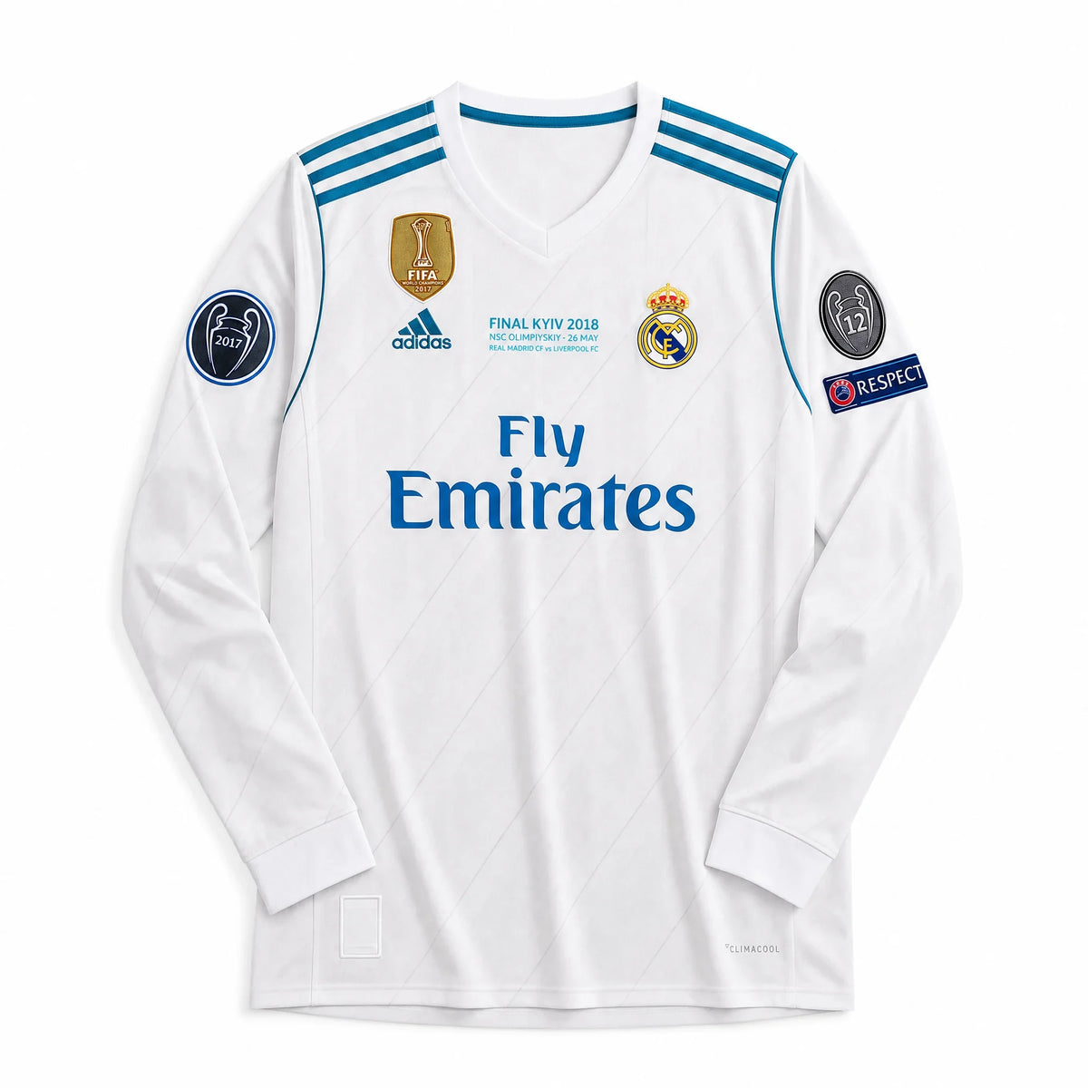 Real Madrid 2017/18 UCL-finale Thuisshirt (Lange Mouwen)