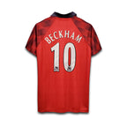 Red sports jersey with 'Beckham' and number '10' on a white background