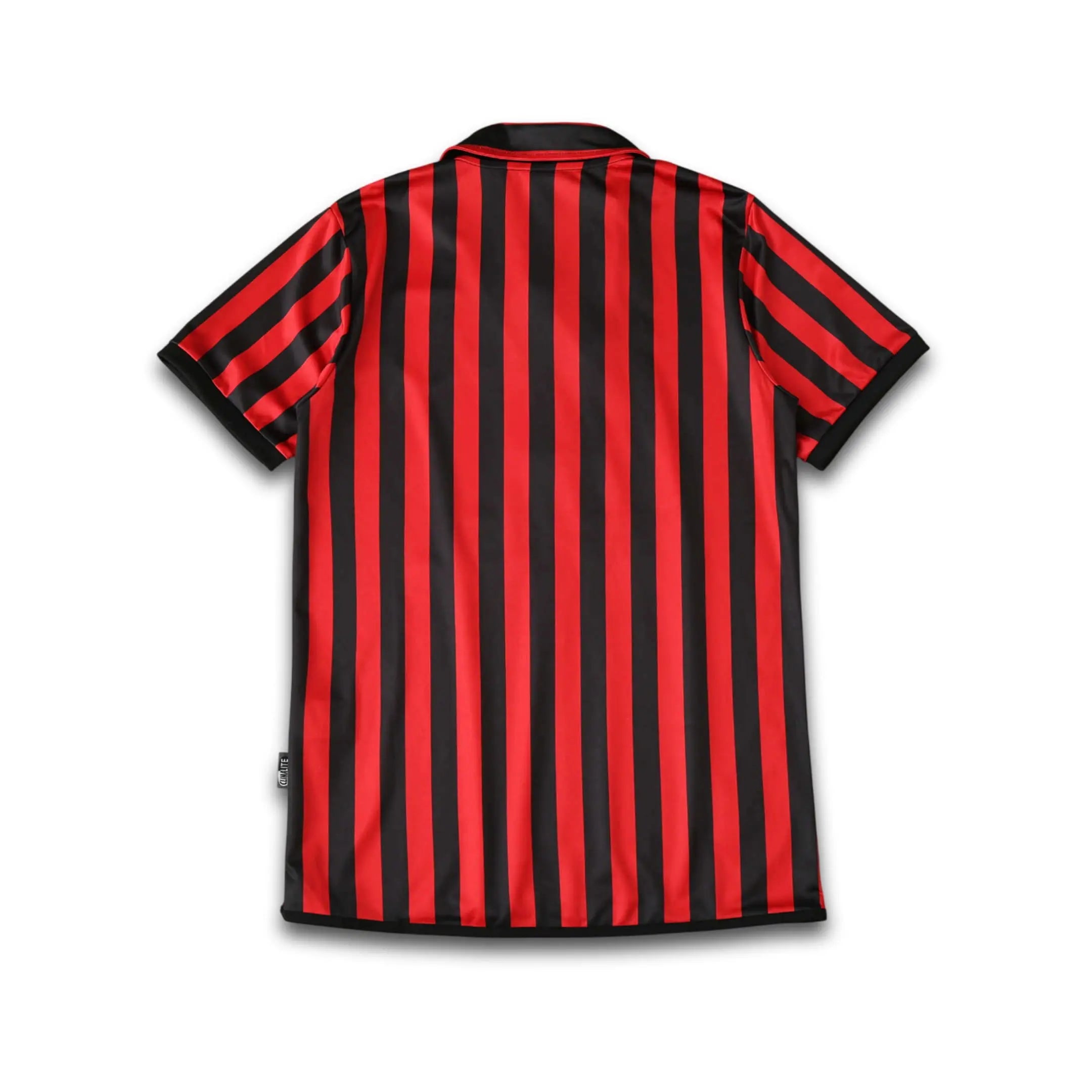Rear view of the AC Milan Centenary Home shirt sitting on a white background.