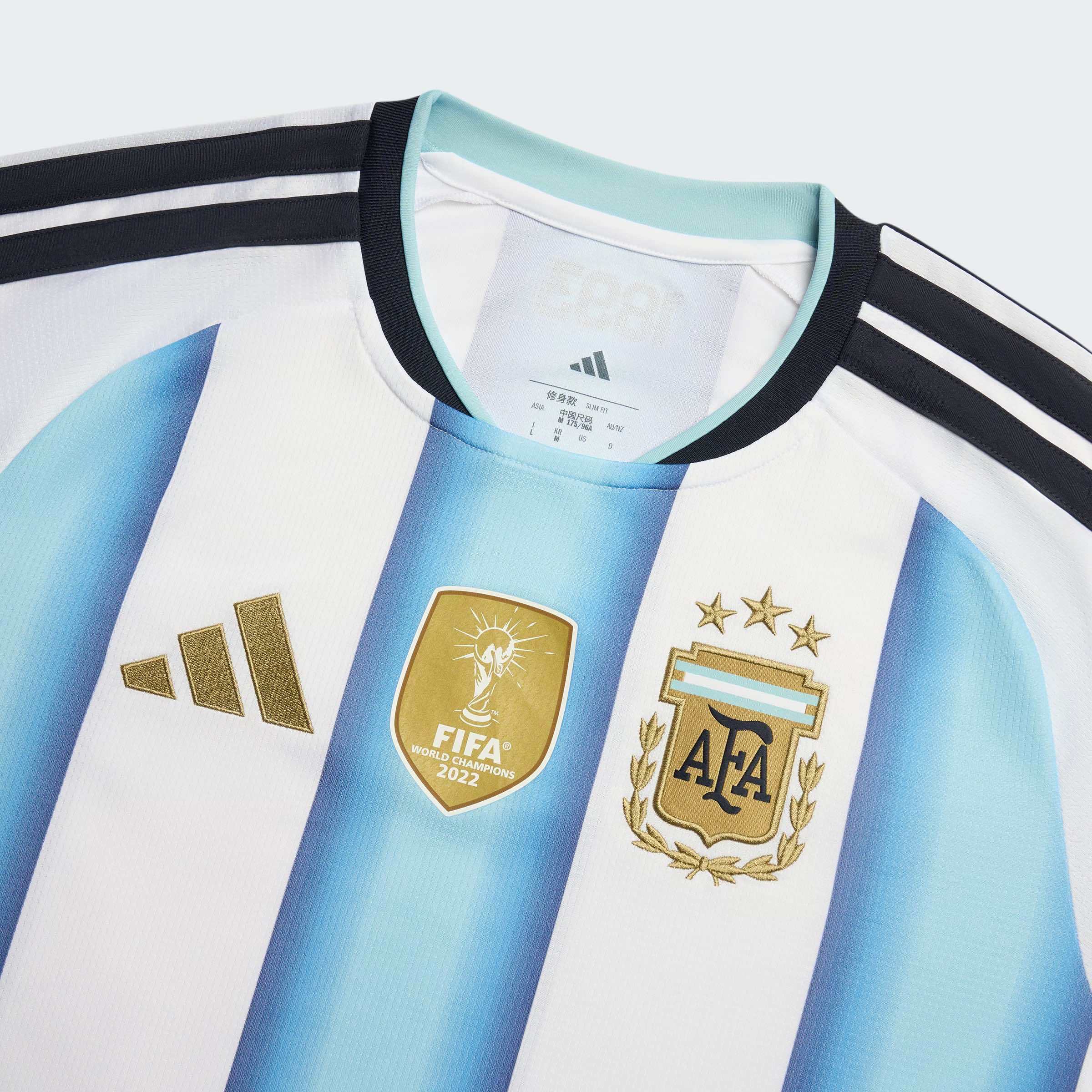 Argentina 2026 world cup shirt with AFA logo and FIFA World Champions patch 2022.