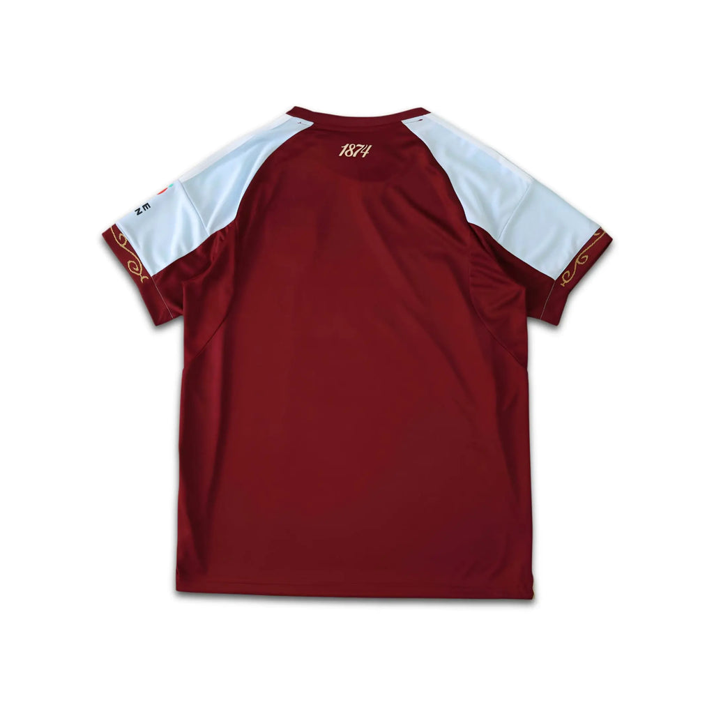 Sports jersey on a white background.