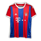 Bayern Munich 2014/15 home jersey with red and blue vertical stripes, featuring Adidas logo and Bayern Munich club crest.