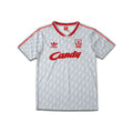 Gray Liverpool FC sports jersey with red accents and branding on a white background