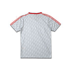 Gray Liverpool sports jersey with red accents on a white background