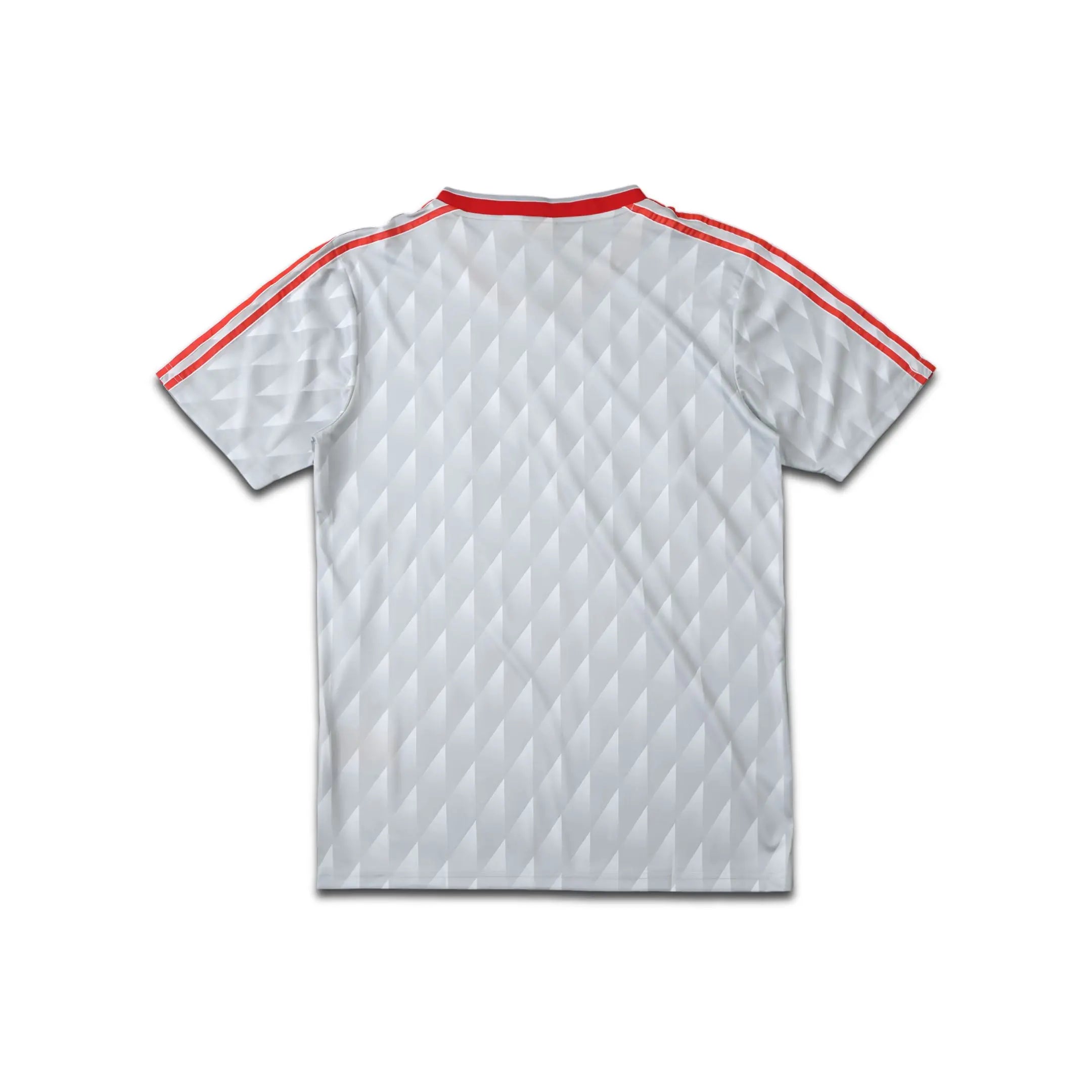 Gray Liverpool sports jersey with red accents on a white background
