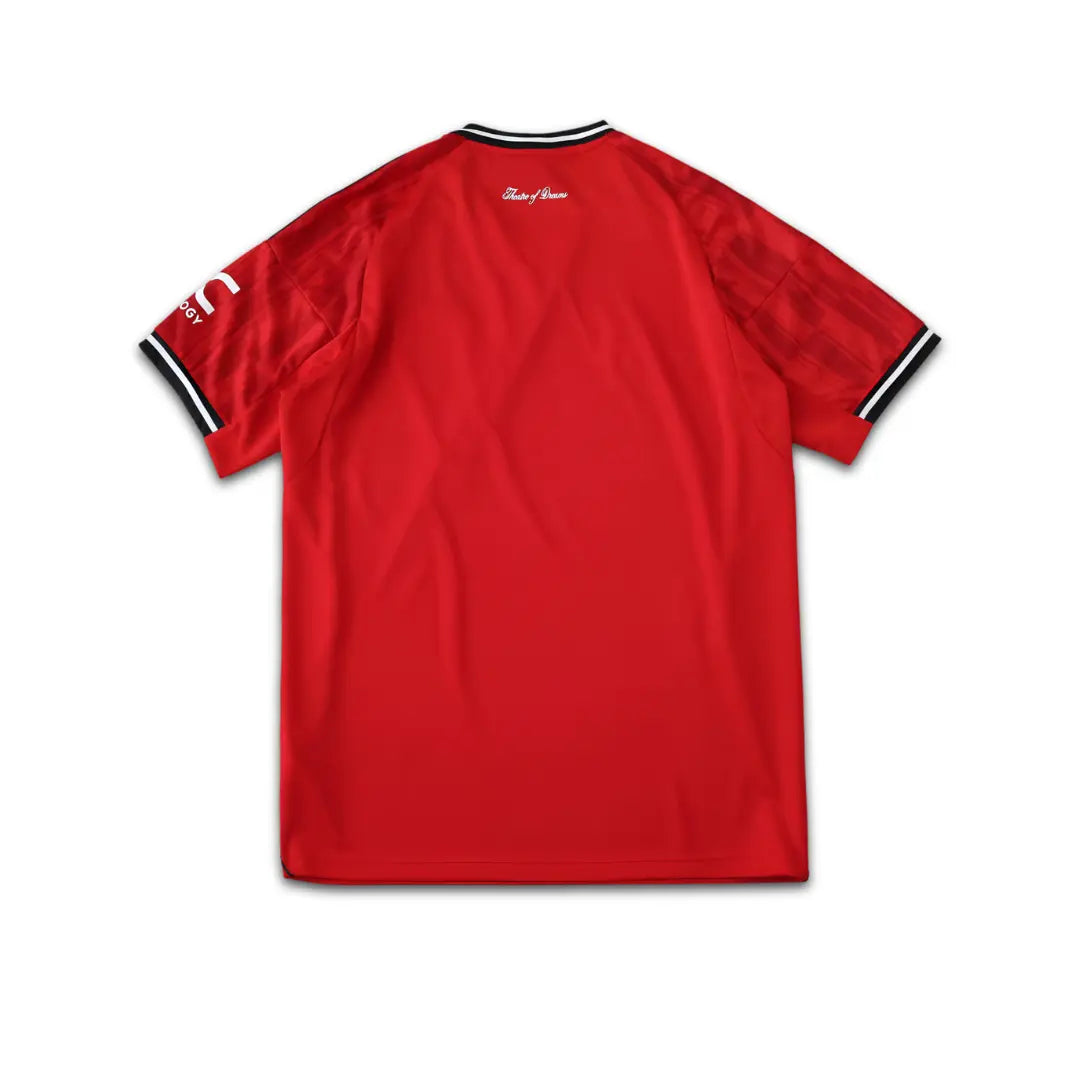 Manchester United home shirt from the back in red.