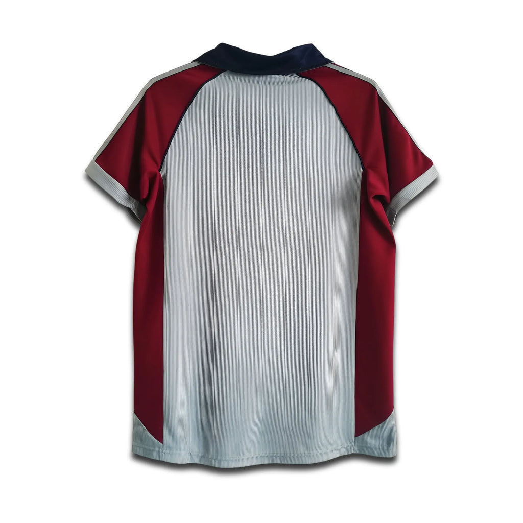 Red and gray bayern munchen jersey on a hanger