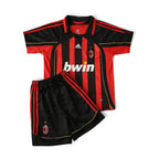 Elite Retro Kits kids AC Milan 2006/07 home football kit with red and black striped jersey and matching black shorts