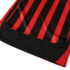 Elite Retro Kits kids AC Milan 2006/07 home jersey featuring iconic red and black vertical stripes and black hem
