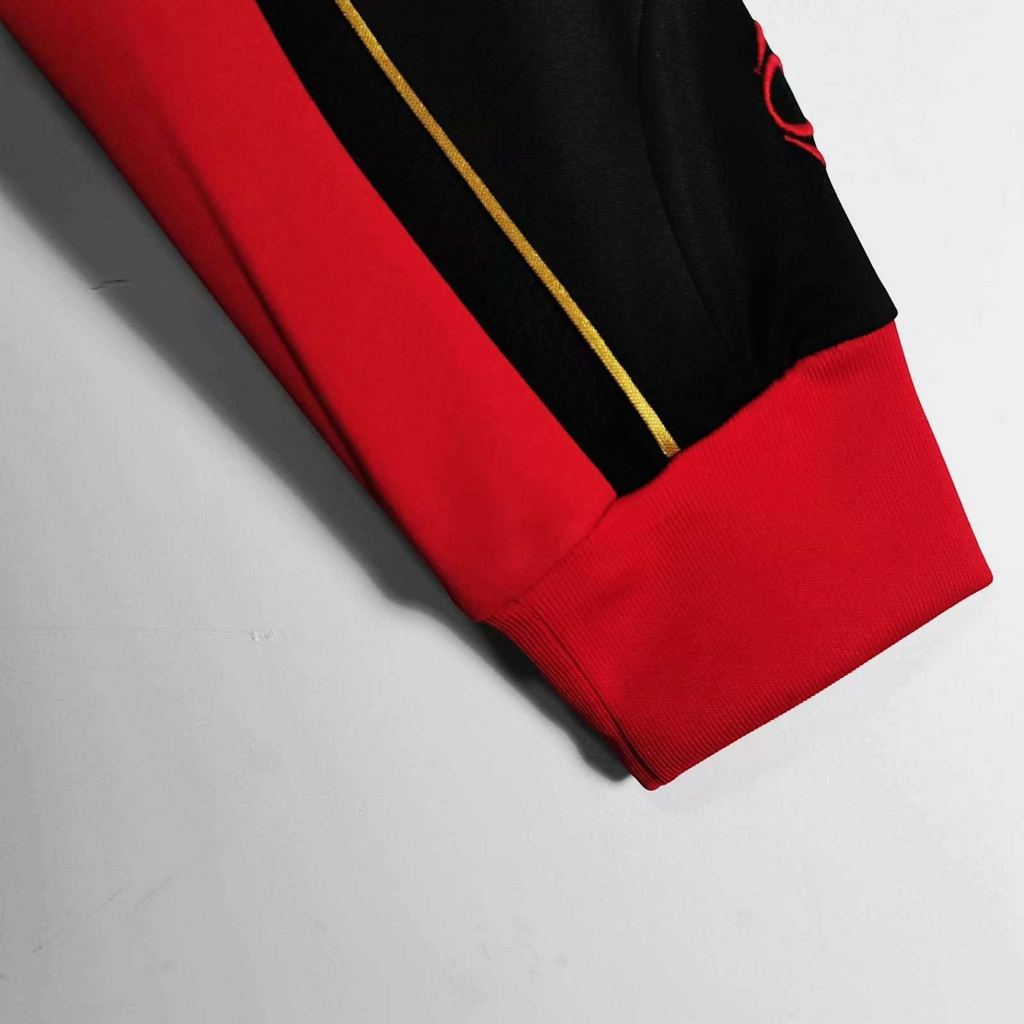 Elite Retro Kits AC Milan 2006/07 home shirt long sleeve cuff detail in red and black with gold piping