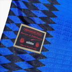 Elite Retro Kits Argentina 1994 away kids kit featuring blue and black diamond pattern with official AFA crest tag