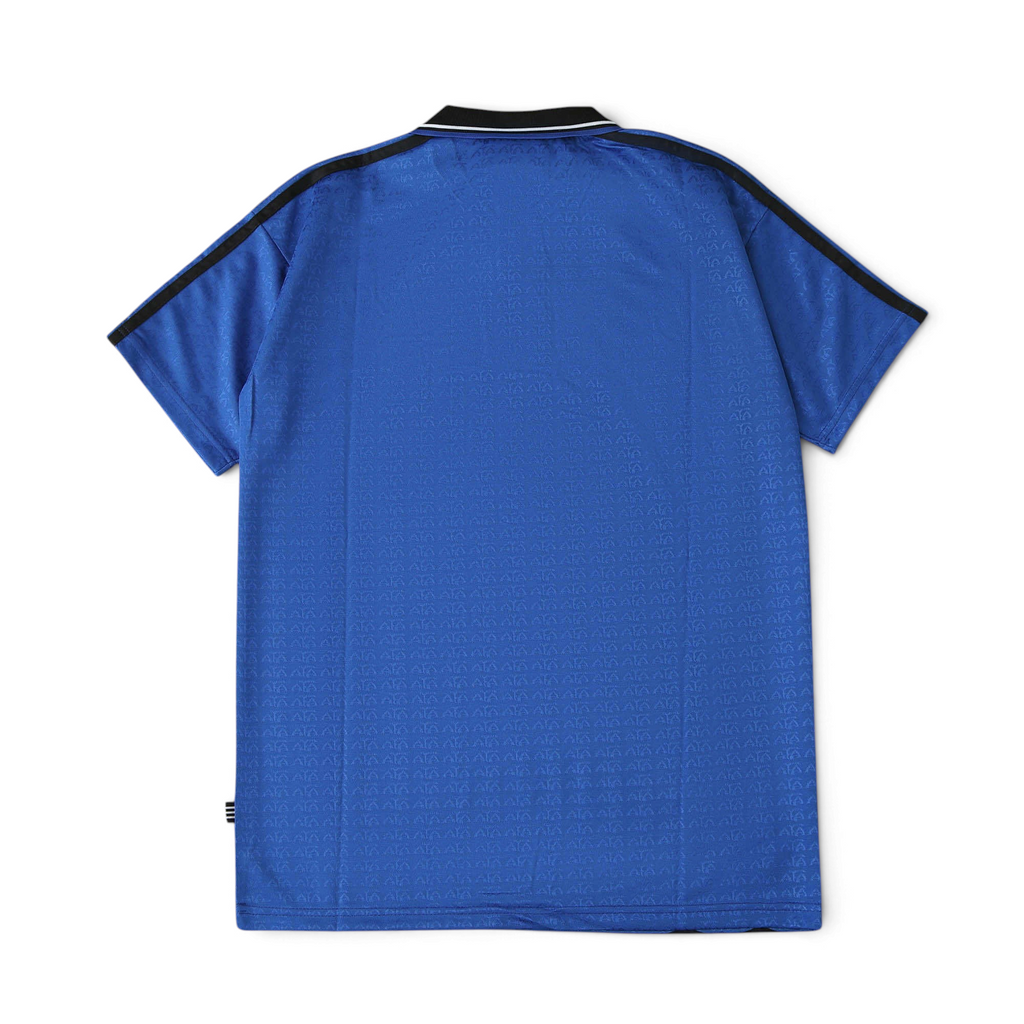 Back view of the Elite Retro Kits Argentina 1994 away football shirt in deep blue with black trim and subtle patterns.