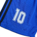 Elite Retro Kits Argentina 1994 away kids kit shorts in blue with black stripes and white number 10 print