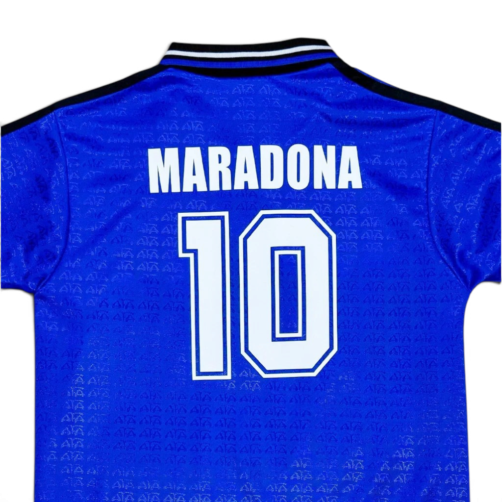 Elite Retro Kits Argentina 1994 away kids football shirt in blue with Maradona number 10 print on the back
