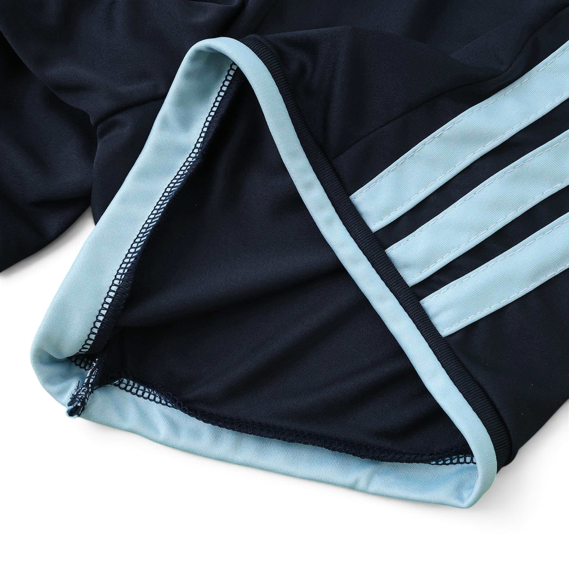 Elite Retro Kits Argentina 2026 kids home kit shorts in dark navy with light blue trim and three-stripe detail