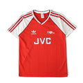Elite Retro Kits Arsenal 1988/90 home football shirt in red with white sleeves, JVC sponsor, and Adidas logo.
