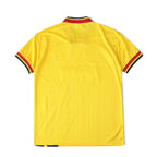 Elite Retro Kits Arsenal 1993/94 away football shirt in yellow with red and black collar and sleeve trim, back view.