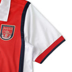 Elite Retro Kits Arsenal 1998/99 home shirt featuring the classic red body, white sleeves, and embroidered club crest.