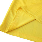 Elite Retro Kits Arsenal 1988-90 away shirt in yellow with subtle tonal vertical stripes and navy trim detail