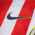 Elite Retro Kits Atletico Madrid 2004 home shirt featuring red and white stripes with an embroidered blue Nike swoosh