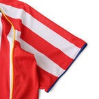 Elite Retro Kits Atletico Madrid 2004 home football shirt sleeve detail featuring red and white stripes
