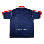 Elite Retro Kits Atletico Madrid 1998/99 away jersey in dark blue with red and white collar and sleeve trim.
