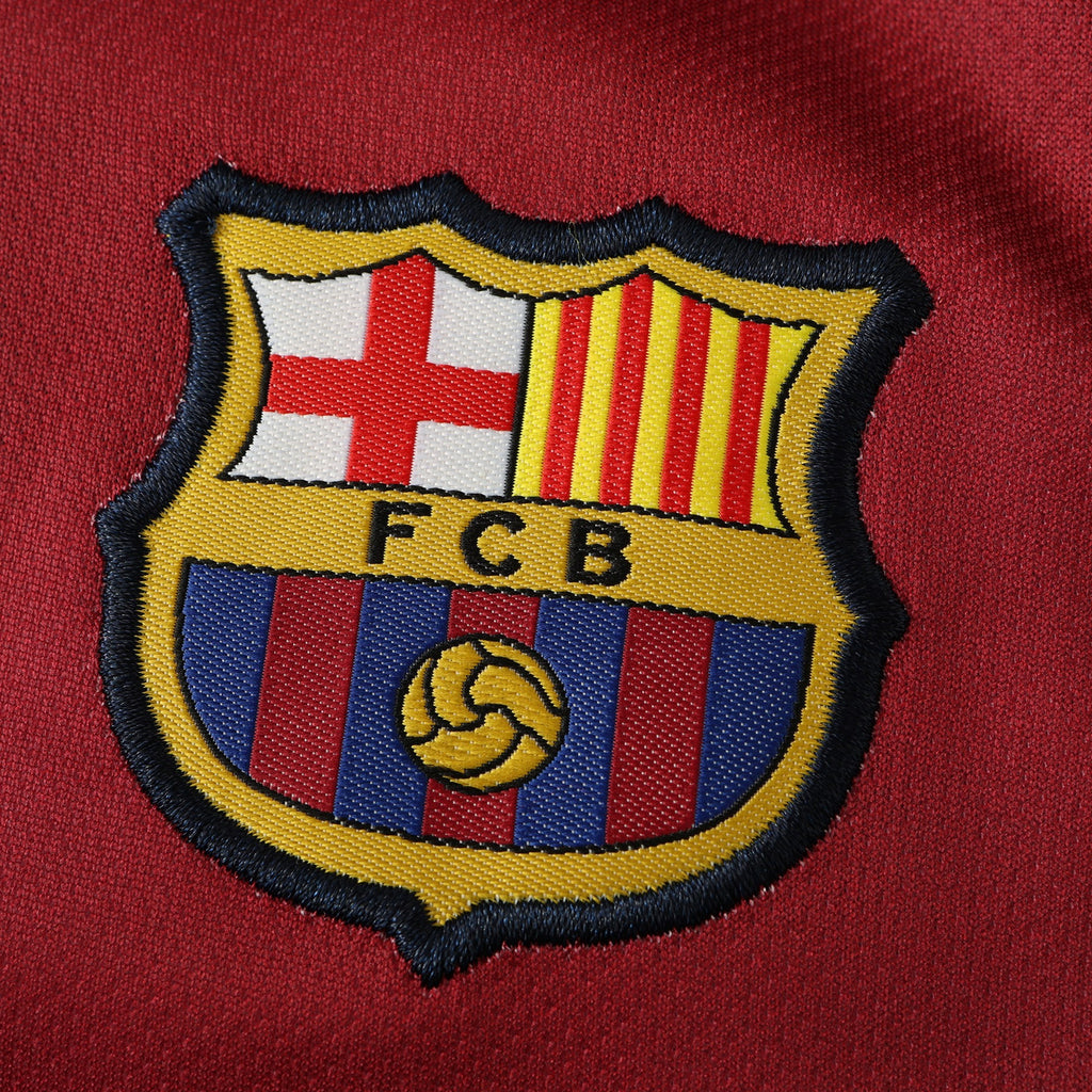 Elite Retro Kits Barcelona 2008/09 kids home kit embroidered FCB crest on maroon fabric