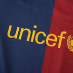 Elite Retro Kits Barcelona 2008/09 kids home shirt featuring blue and maroon half-and-half design with UNICEF logo