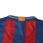 Elite Retro Kits Barcelona 2009/10 home shirt collar detail featuring blue and maroon stripes and Catalan flag tab