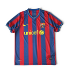 Elite Retro Kits Barcelona 2009/10 home football shirt with blue and maroon stripes, yellow trim, and UNICEF logo.