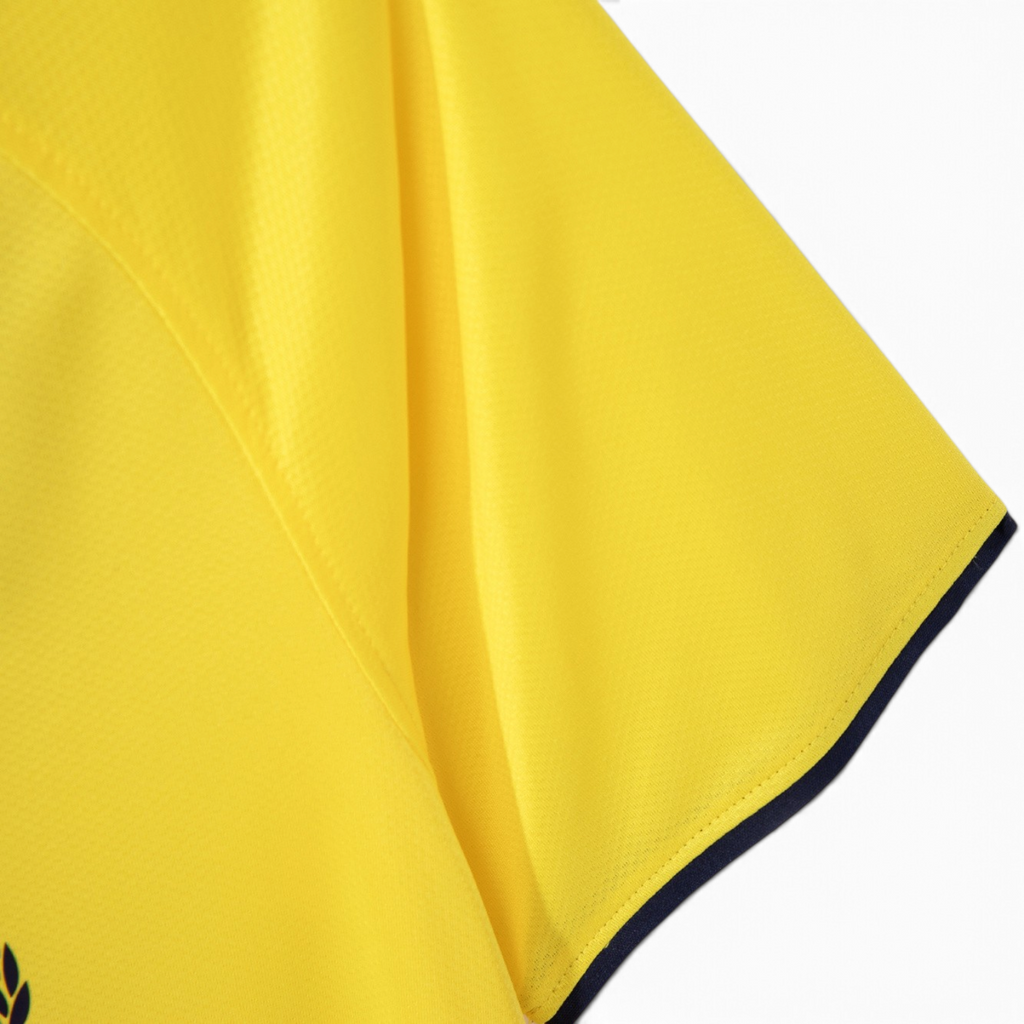 Elite Retro Kits Barcelona 2008/09 away football shirt sleeve in yellow with navy blue trim