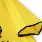 Elite Retro Kits Barcelona 2008/09 away football shirt sleeve detail in yellow with dark blue trim