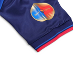 Elite Retro Kits Barcelona 1999 centenary kids kit sleeve detail with gold 1899-1999 emblem and blue maroon trim
