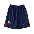 Elite Retro Kits Barcelona 2008/09 kids home football shorts in blue with maroon side panels and FCB crest
