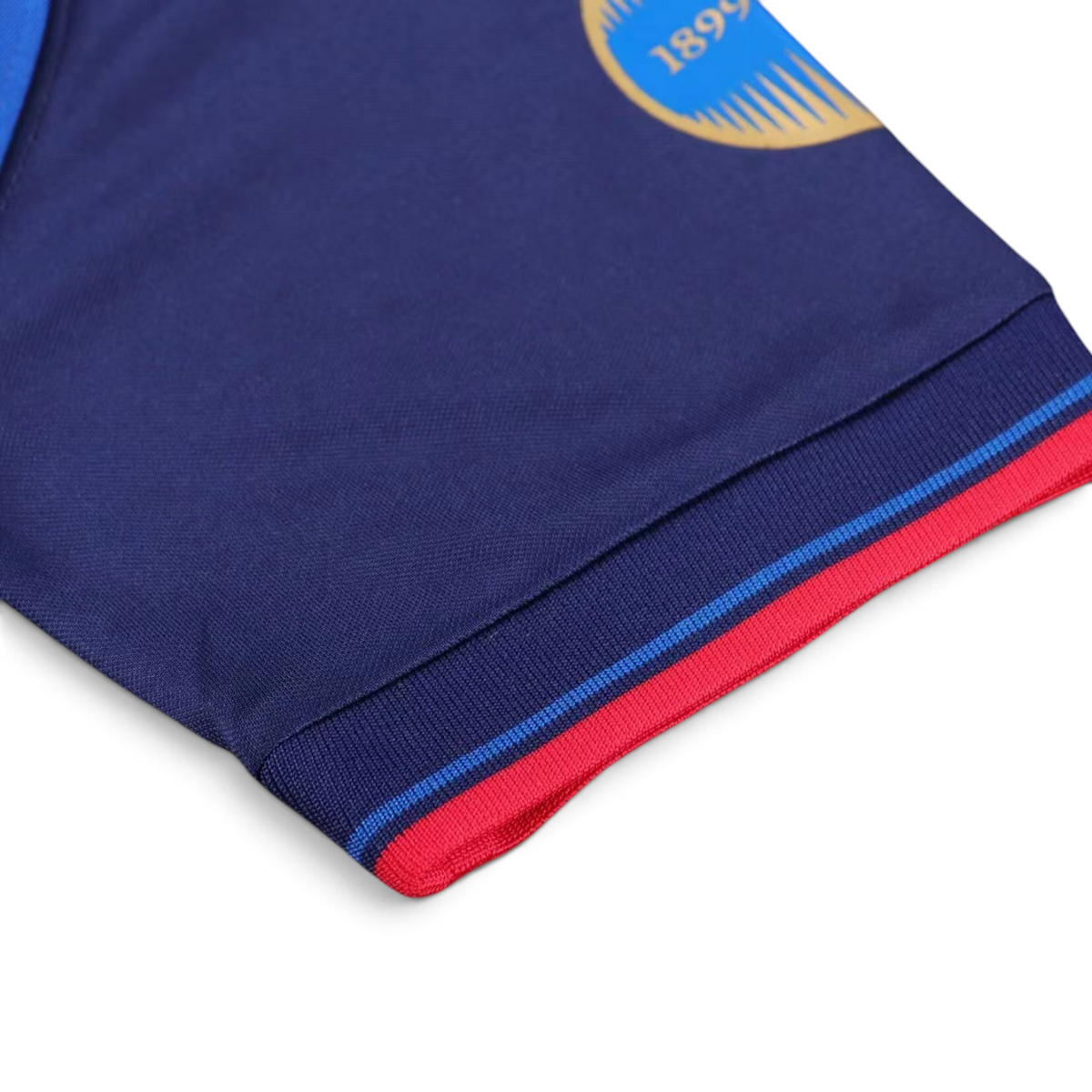 Elite Retro Kits Barcelona 1999/00 centenary kids kit sleeve detail with blue, maroon, and red trim