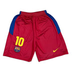 Elite Retro Kits kids Barcelona 2010/11 home football shorts in red and blue with number 10 and club crest