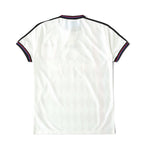 Back view of Elite Retro Kits Bayern Munich 1997/98 away football shirt in white with black, red, and blue trim.