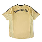 Back view of Elite Retro Kits Bayern Munich 2004/05 away football shirt in gold with black lettering and trim.