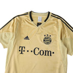 Elite Retro Kits Bayern Munich 2004/05 away football shirt in gold with red accents and T-Com sponsor logo