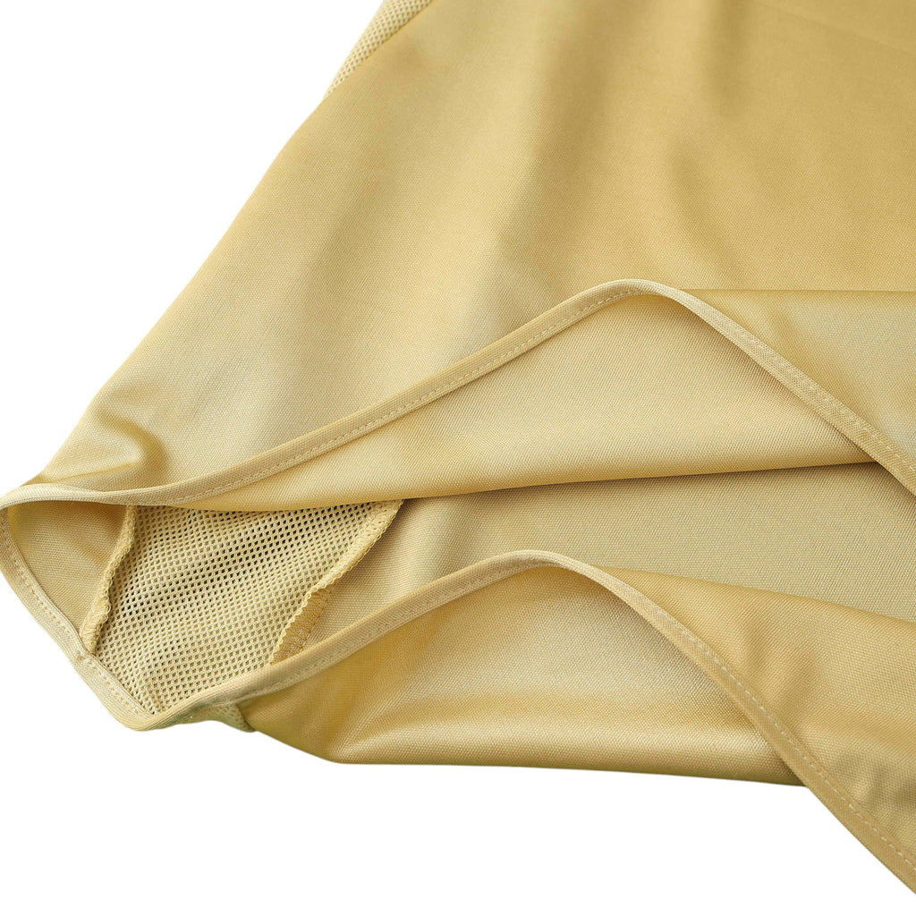 Elite Retro Kits Bayern Munich 2004/05 away shirt in gold with red accents and breathable mesh side panel detail