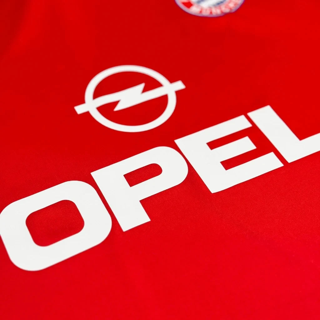 Elite Retro Kits Bayern Munich 1999-01 home shirt in deep red with white Opel sponsor logo and club crest detail