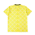 Back view of Elite Retro Kits Borussia Dortmund 1988/89 home shirt in yellow with black geometric pattern