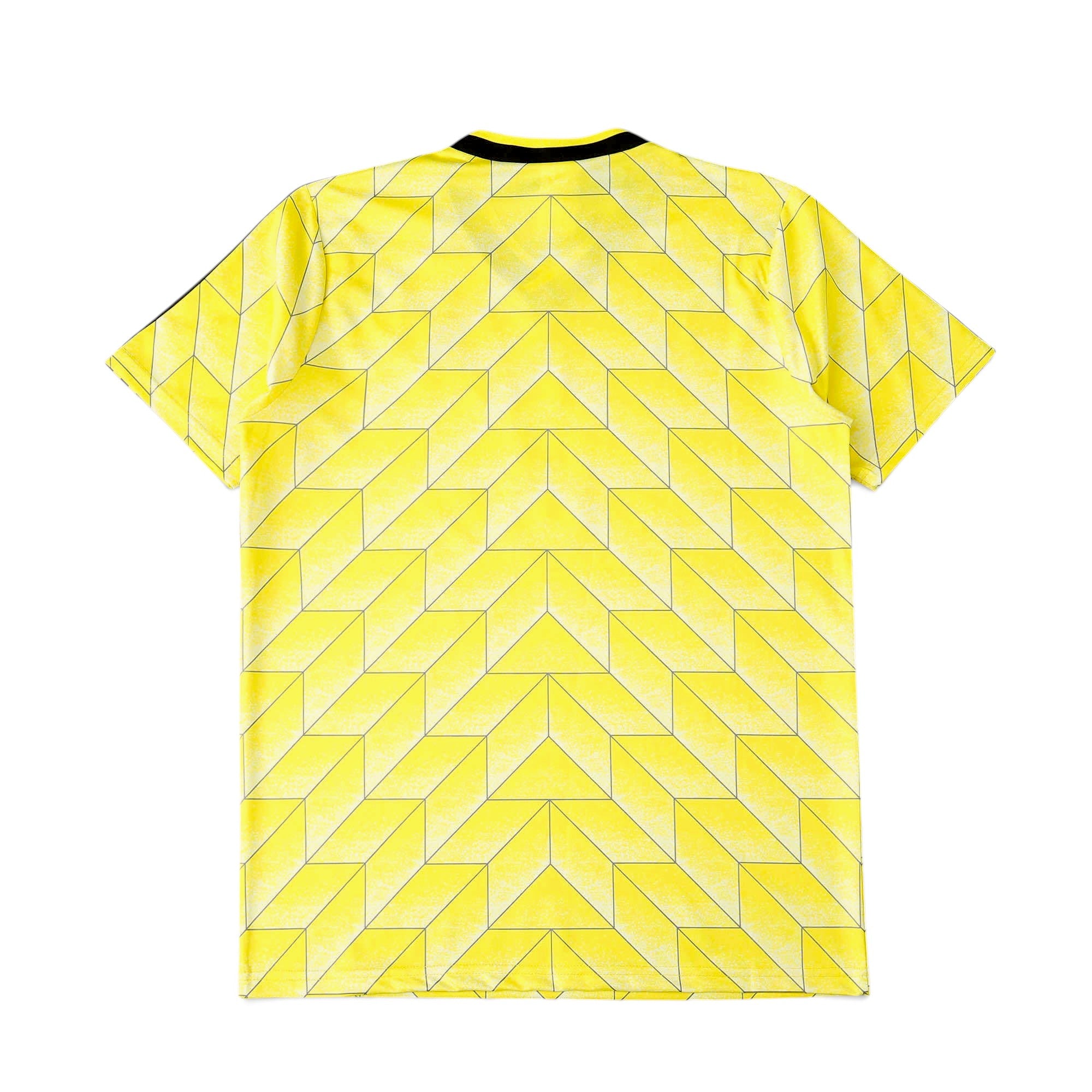 Back view of Elite Retro Kits Borussia Dortmund 1988/89 home shirt in yellow with black geometric pattern