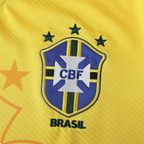 Elite Retro Kits Brazil 1994 home football shirt featuring the yellow fabric, green trim, and embroidered CBF crest.