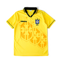 Elite Retro Kits Brazil 1994 home football shirt in yellow with green collar, Umbro logo, and CBF crest.