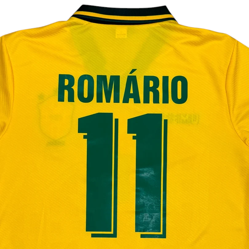 Elite Retro Kits Brazil 1994 home football shirt in yellow with green Romario 11 print on the back