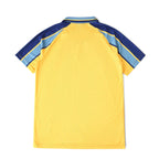 Back view of Elite Retro Kits Chelsea 1995-97 away football shirt in yellow with blue and light blue sleeve detailing.