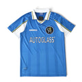 Elite Retro Kits Chelsea 1997-99 home football shirt in blue with white collar and Autoglass sponsor logo